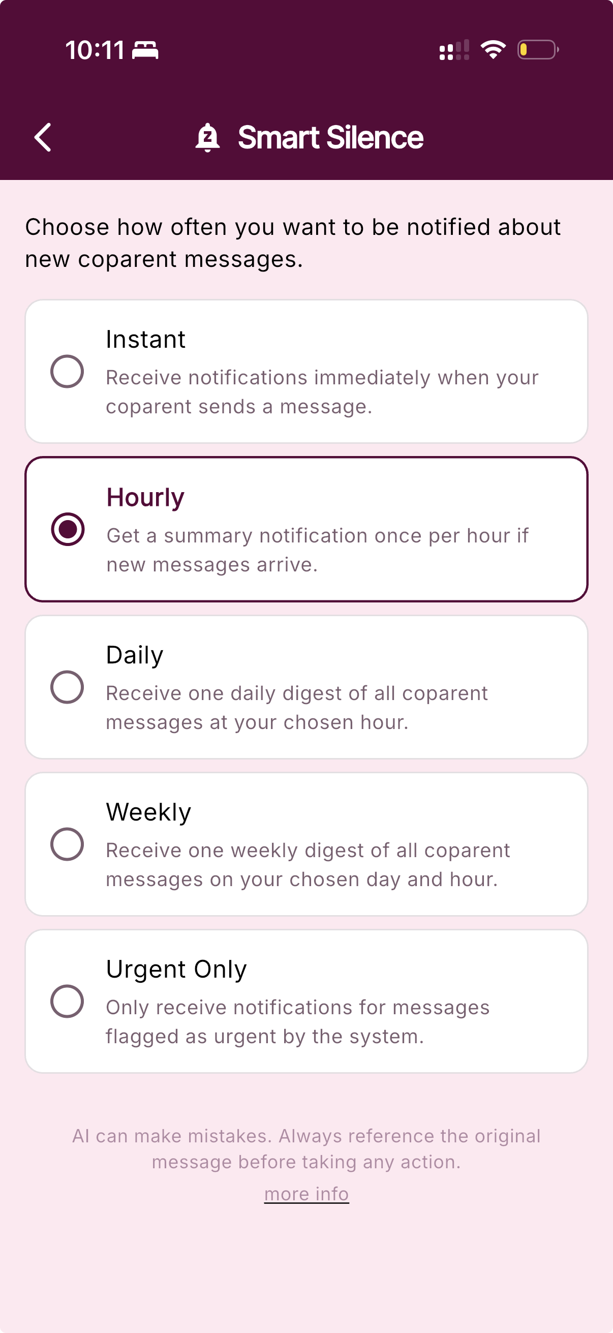 BestInterest Smart Silence settings screen