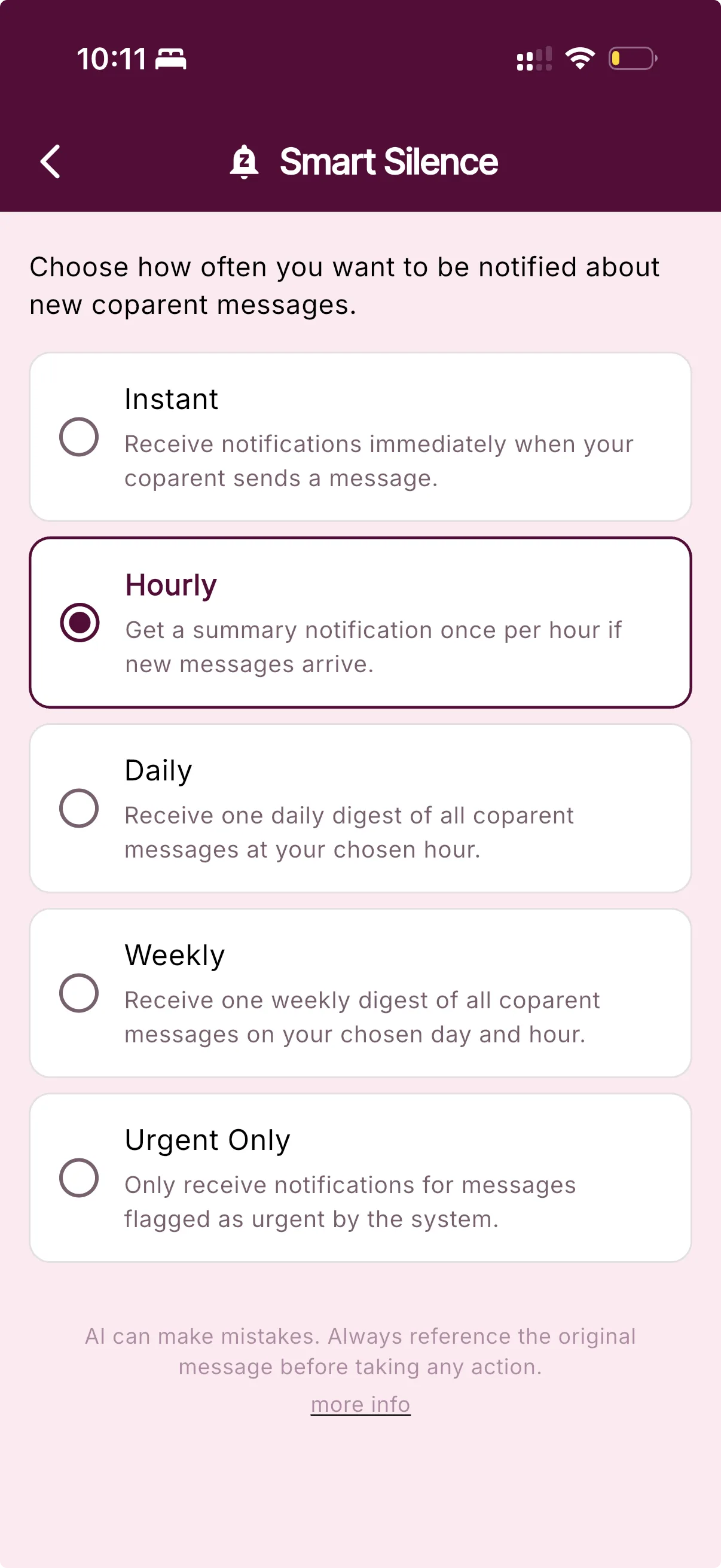 BestInterest Smart Silence settings screen