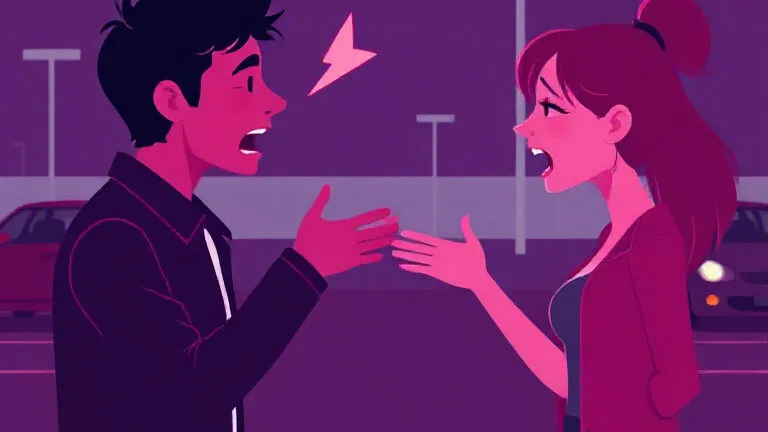 Illustration of a couple arguing, representing coparenting conflict