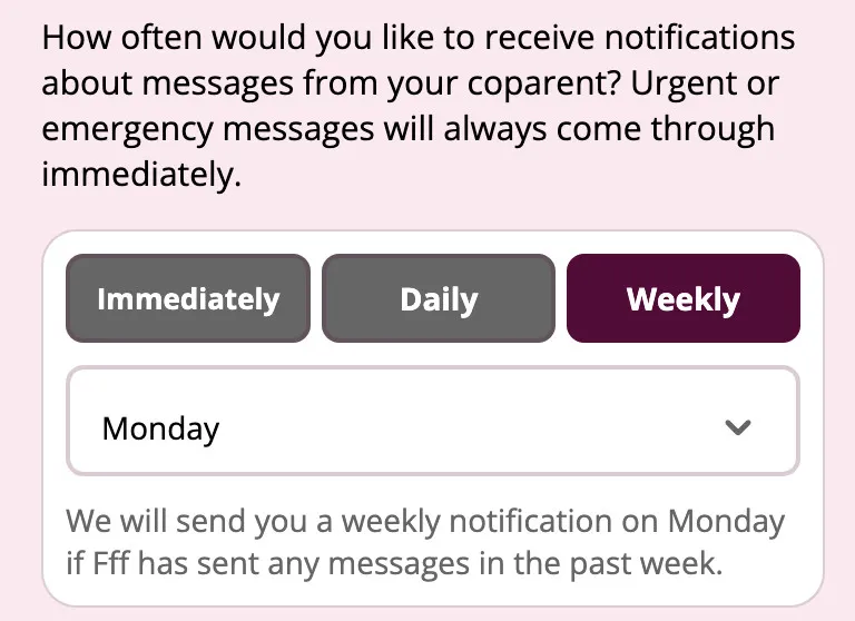 Coparent Notification Settings