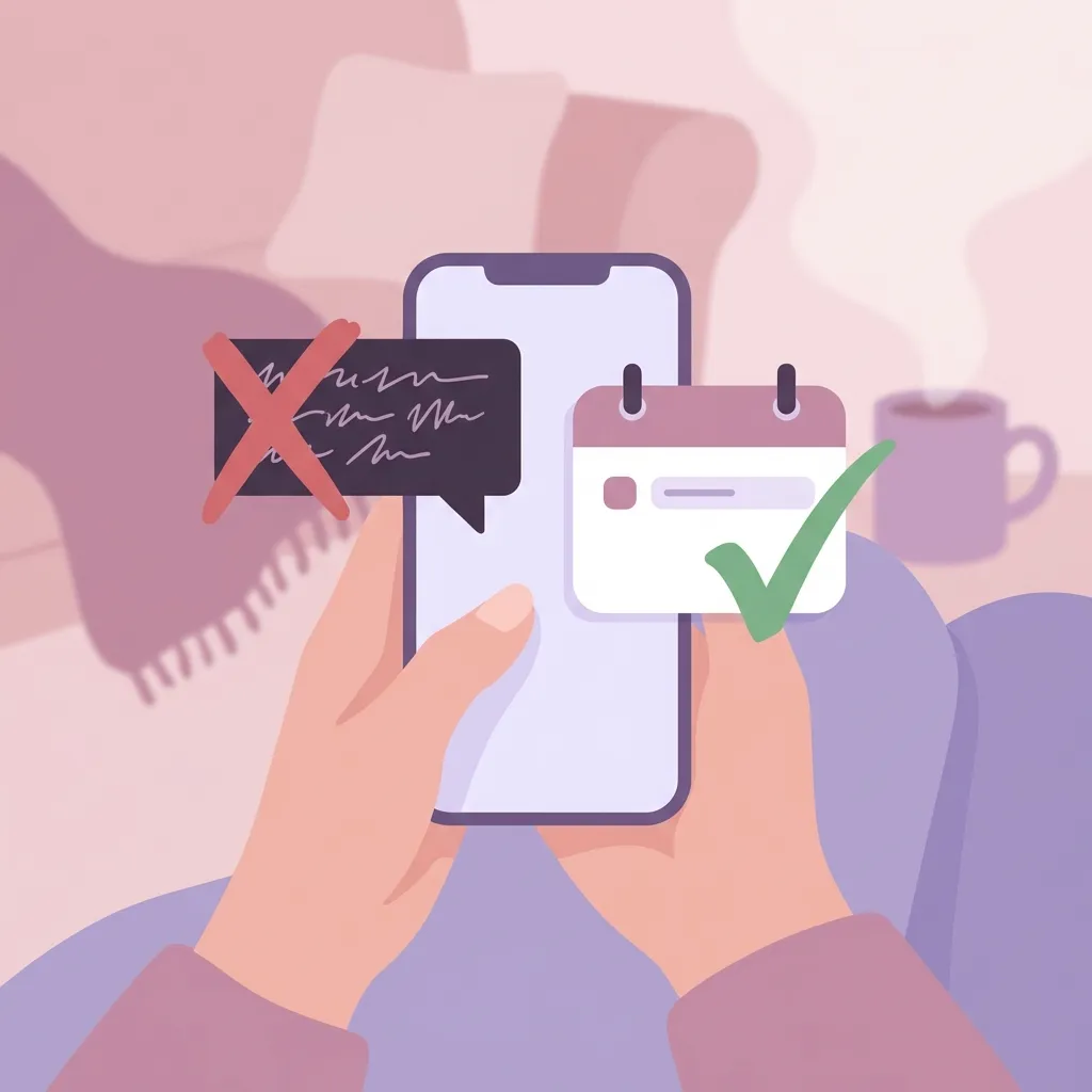 A smartphone screen visualizing parallel parenting rules by blocking toxic messages and approving logistical calendar events in a co-parenting app.