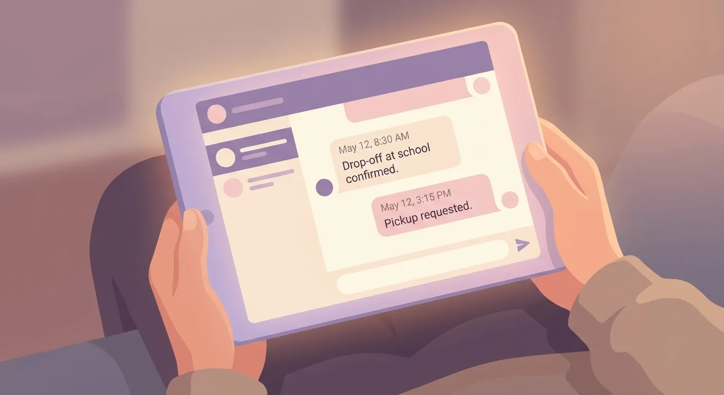 Co-parenting with a victim complex means using an app displaying immutable records, showing proof of communication and events to manage high-conflict ex with victim complex.
