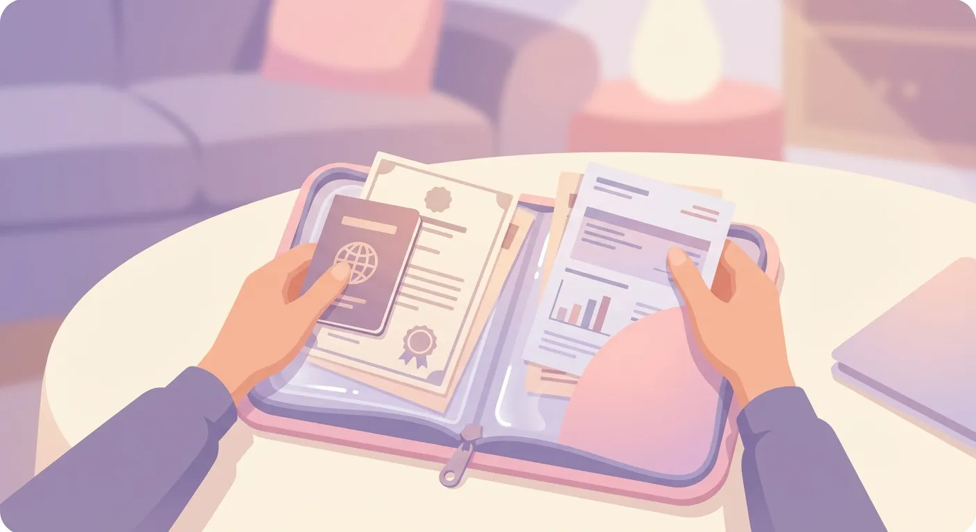 Safety plan for domestic violence with critical documents and legal papers