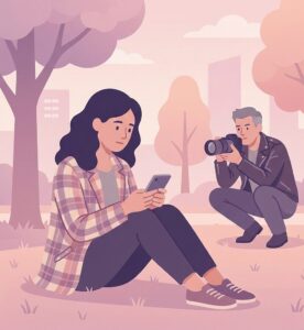 Coparent spying on mother as she reads her messages