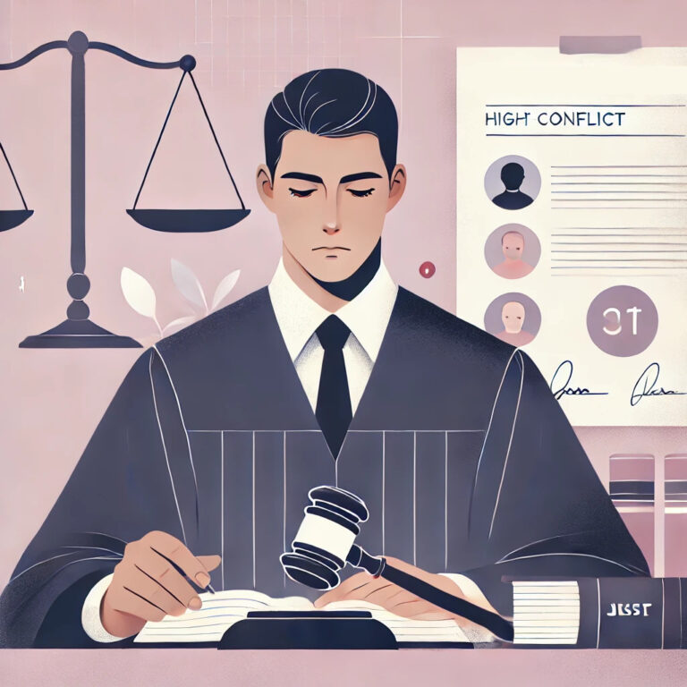 Judge in courtroom focused on justice, legality, and decision-making with gavel and legal documents.