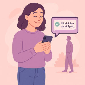 Calm peaceful coparent messaging app