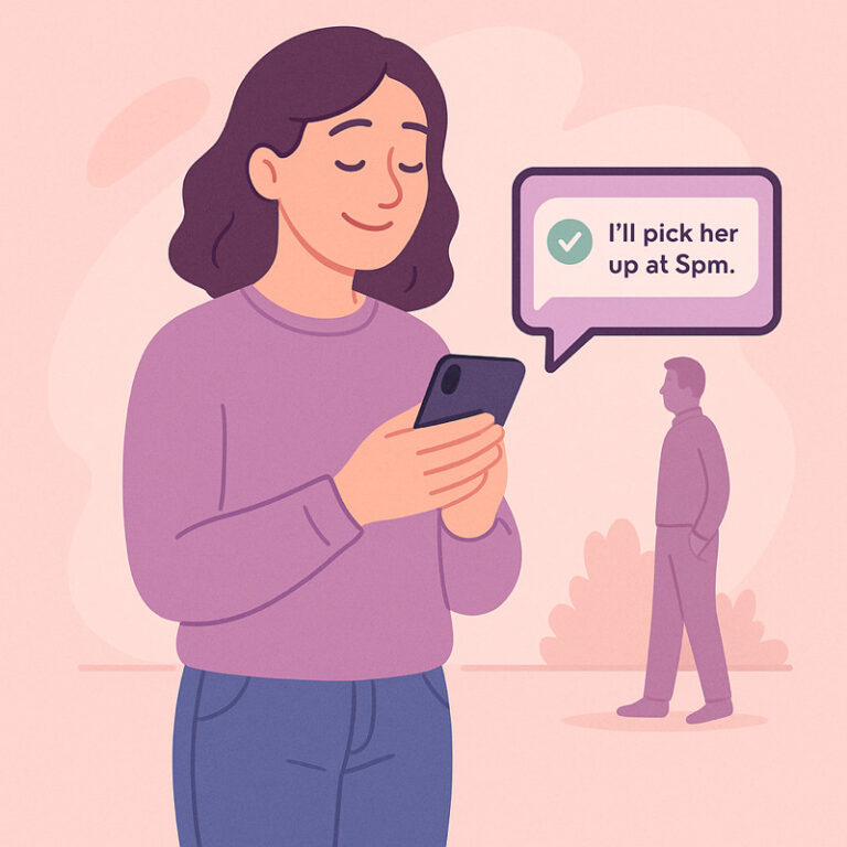 Calm peaceful coparent messaging app