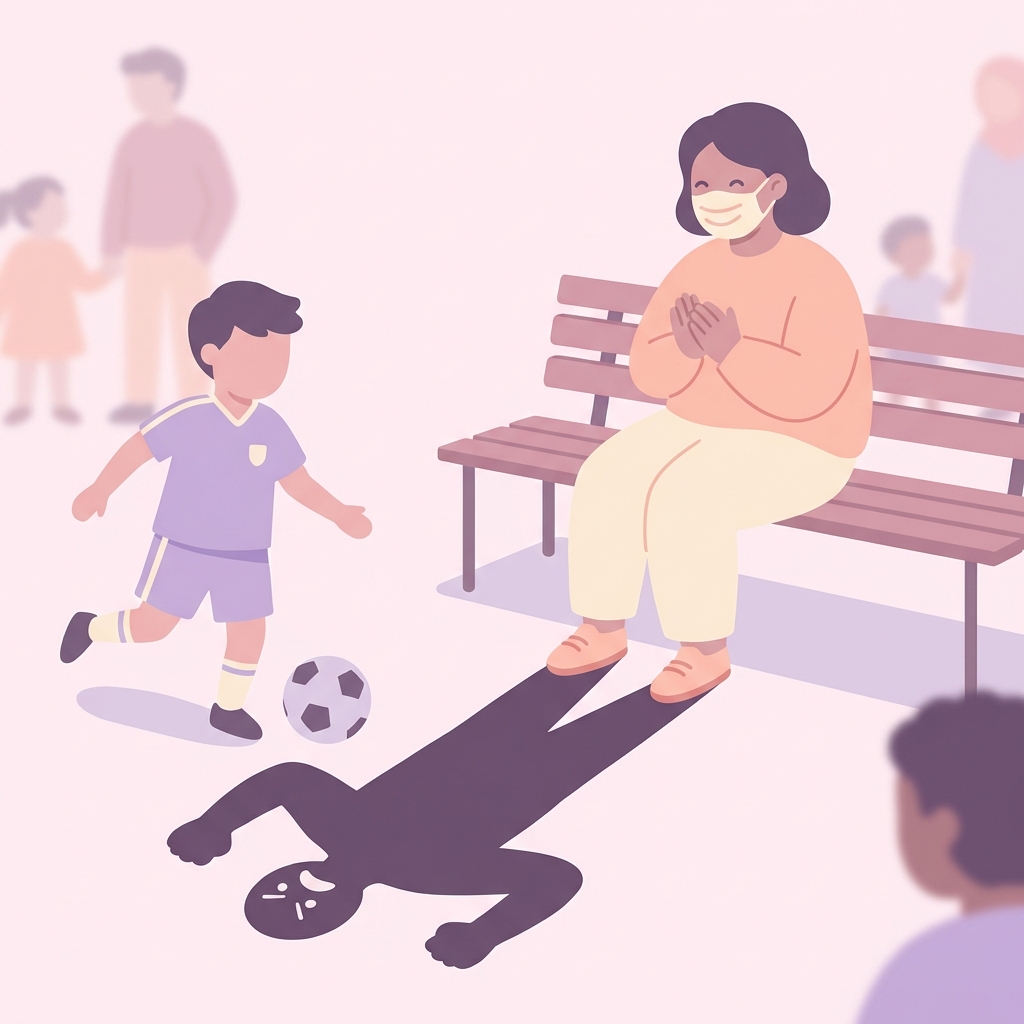An illustration of a two-faced co-parent, highlighting the importance of setting co-parenting boundaries with a narcissist.