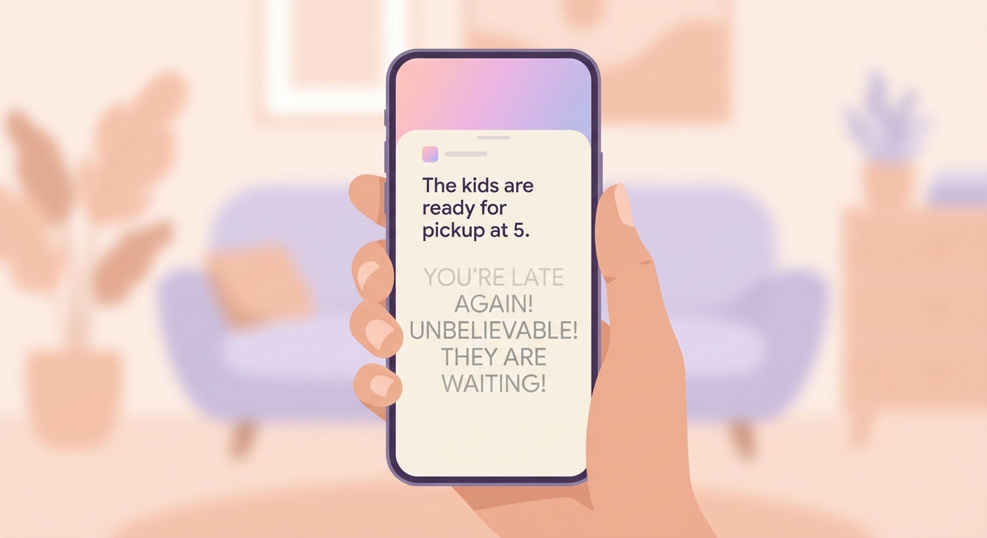 Coping with co-parenting anxiety using ai moderation in a communication app.