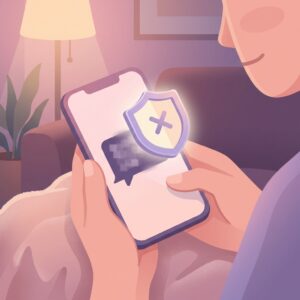 A smartphone screen demonstrating how the BestInterest app filters a toxic coparenting message, creating a communication boundary.